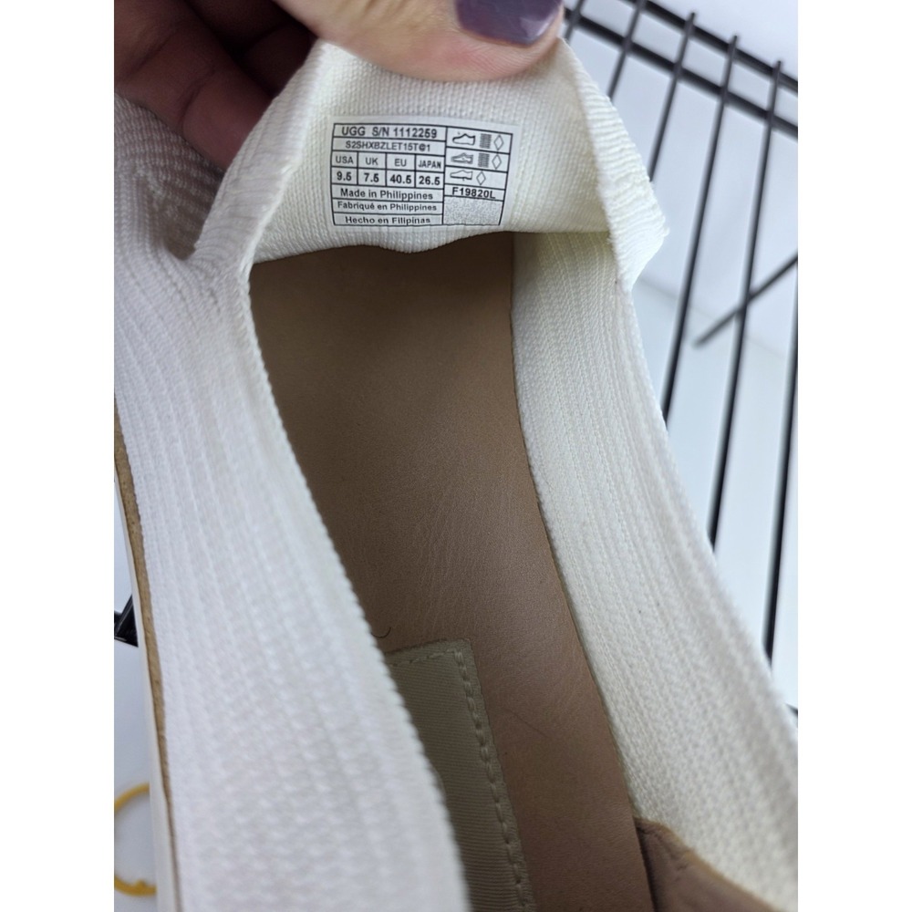 UGG Sammy Rib Knit Slip On Sneakers White 1112259 Women 9.5 Loafers - Picture 7 of 12